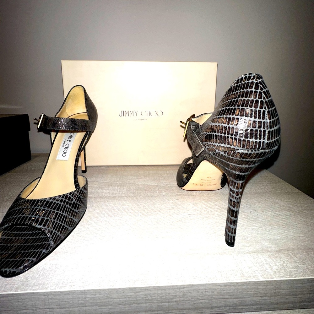 JIMMY CHOO  Animal Print D'Orsay Pumps
Size-40